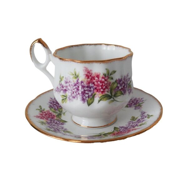 Vintage Rosina Teacup Saucer Floral Spring Flowers England English Bone China - Picture 4 of 6